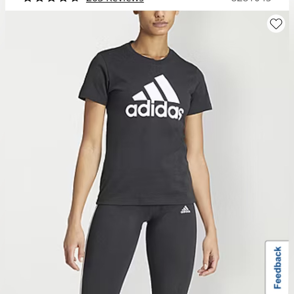 Women’s Adidas  Black White Cotton Short Sleeve T-shirt Size XS